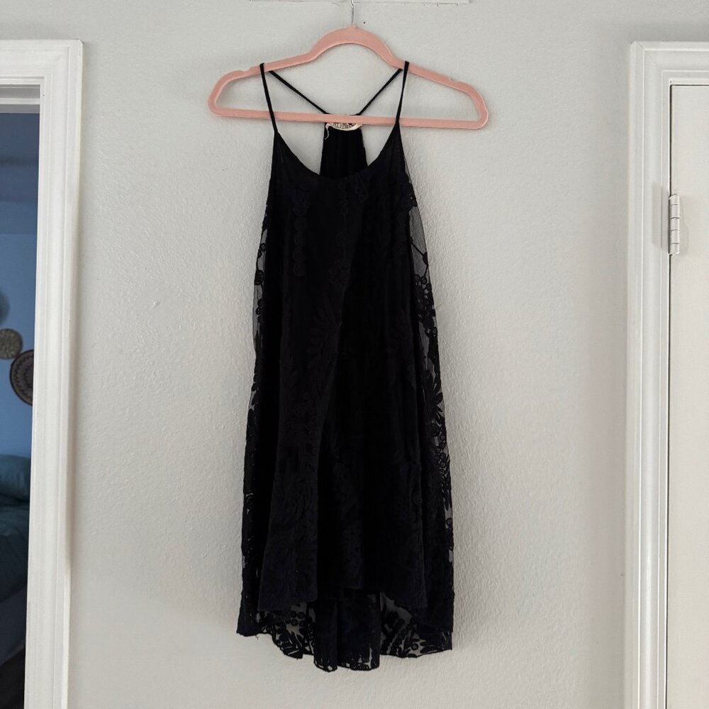 Boutique Black Lace Mini Dress – Size S/M